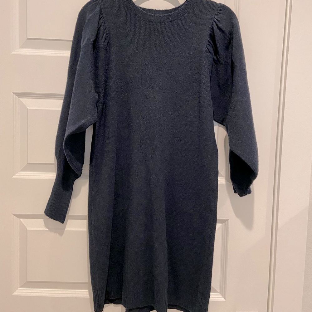 A New Day Puff Sleeve Sweater Dress